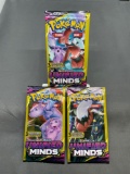 3 Count Lot of Factory Sealed Pokemon UNIFIED MINDS 3 Card Booster Packs from Retail Box