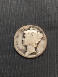 1918 United States Mercury Silver Dime - 90% Silver Coin from Estate