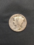 1918-S United States Mercury Silver Dime - 90% Silver Coin from Estate