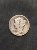 1921 United States Mercury Silver Dime - 90% Silver Coin from Estate