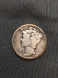 1924 United States Mercury Silver Dime - 90% Silver Coin from Estate