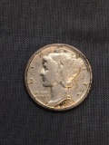1924-S United States Mercury Silver Dime - 90% Silver Coin from Estate