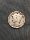 1925 United States Mercury Silver Dime - 90% Silver Coin from Estate