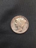 1927 United States Mercury Silver Dime - 90% Silver Coin from Estate