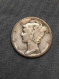 1935-D United States Mercury Silver Dime - 90% Silver Coin from Estate