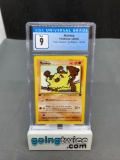 CGC Graded 2000 Pokemon Team Rocket 1st Edition #61 MANKEY Trading Card - MINT 9