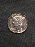 1942 United States Mercury Silver Dime - 90% Silver Coin from Estate