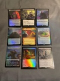 9 Card Lot of Magic the Gathering GOLD SYMBOL Rares and Foil Trading Cards from Binder Collection