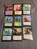 9 Card Lot of Magic the Gathering GOLD SYMBOL Rares and Foil Trading Cards from Binder Collection