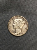 1945 United States Mercury Silver Dime - 90% Silver Coin from Estate