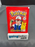 Factory Sealed 1999 POKEMON STICKERS 6 Sticker Vintage Pack