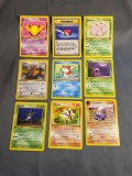 9 Card Lot of Vintage Pokemon 1ST EDITION Trading Cards from Recent Collection Find!