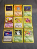 9 Card Lot of Vintage Pokemon 1ST EDITION Trading Cards from Recent Collection Find!