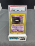 PSA Graded 1999 Pokemon Base Set 1st Edition Shadowless #50 GASTLY Trading Card - MINT 9
