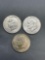 3 Count Lot United States Eisenhower Commemorative Dollar Coins from Estate - Mixed Years