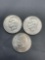 3 Count Lot United States Eisenhower Commemorative Dollar Coins from Estate - Mixed Years