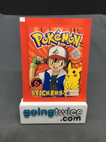 1999 Factory Sealed Pokemon TOPPS 6 Count VINTAGE Sticker Booster Pack - RARE!