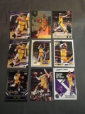 9 Card Lot of LEBRON JAMES Los Angeles Lakers Basketball Trading Cards from Awesome Collection