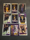 9 Card Lot of LEBRON JAMES Los Angeles Lakers Basketball Trading Cards from Awesome Collection