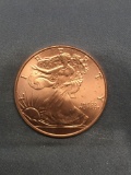 1 Ounce .999 Fine COPPER Walking Liberty Style Copper Bullion Round Coin