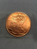 1 Ounce .999 Fine COPPER Walking Liberty Style Copper Bullion Round Coin