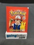 1999 Factory Sealed Pokemon TOPPS 6 Count VINTAGE Sticker Booster Pack - RARE!