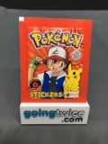 1999 Factory Sealed Pokemon TOPPS 6 Count VINTAGE Sticker Booster Pack - RARE!