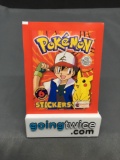 1999 Factory Sealed Pokemon TOPPS 6 Count VINTAGE Sticker Booster Pack - RARE!