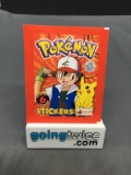 1999 Factory Sealed Pokemon TOPPS 6 Count VINTAGE Sticker Booster Pack - RARE!