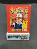 1999 Factory Sealed Pokemon TOPPS 6 Count VINTAGE Sticker Booster Pack - RARE!