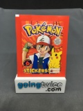 1999 Factory Sealed Pokemon TOPPS 6 Count VINTAGE Sticker Booster Pack - RARE!