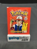 1999 Factory Sealed Pokemon TOPPS 6 Count VINTAGE Sticker Booster Pack - RARE!