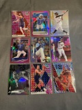 9 Card Lot of Mixed Sport REFRACTORS and PRIZMS Cards with Stars and Rookies