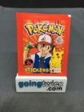 1999 Factory Sealed Pokemon TOPPS 6 Count VINTAGE Sticker Booster Pack - RARE!