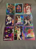 9 Card Lot of Mixed Sport REFRACTORS and PRIZMS Cards with Stars and Rookies