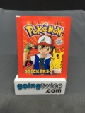 1999 Factory Sealed Pokemon TOPPS 6 Count VINTAGE Sticker Booster Pack - RARE!