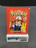 1999 Factory Sealed Pokemon TOPPS 6 Count VINTAGE Sticker Booster Pack - RARE!