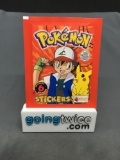 1999 Factory Sealed Pokemon TOPPS 6 Count VINTAGE Sticker Booster Pack - RARE!