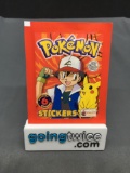 1999 Factory Sealed Pokemon TOPPS 6 Count VINTAGE Sticker Booster Pack - RARE!