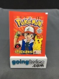 1999 Factory Sealed Pokemon TOPPS 6 Count VINTAGE Sticker Booster Pack - RARE!