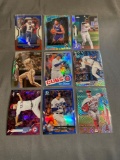 9 Card Lot of Mixed Sport REFRACTORS and PRIZMS Cards with Stars and Rookies