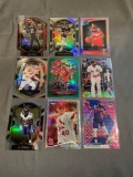 9 Card Lot of Mixed Sport REFRACTORS and PRIZMS Cards with Stars and Rookies