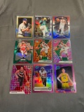 9 Card Lot of Mixed Sport REFRACTORS and PRIZMS Cards with Stars and Rookies