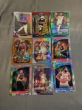 9 Card Lot of Mixed Sport REFRACTORS and PRIZMS Cards with Stars and Rookies