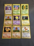 9 Card Lot of Vintage Base Set SHADOWLESS Pokemon from Childhood Collection