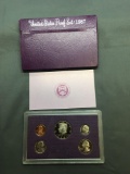 1987 United States Mint 5 Coin Proof Set in Case