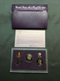 1990 United States Mint 5 Coin Proof Set in Case