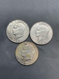 3 Count Lot United States Eisenhower Commemorative Dollar Coins from Estate - Mixed Years