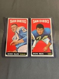 2 Card Lot of 1965 Topps Football Tallboy Vintage Trading Cards from Awesome Collection