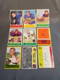 9 Card Lot of Vintage 1960's and 1970's Football Trading Cards from Awesome Collection